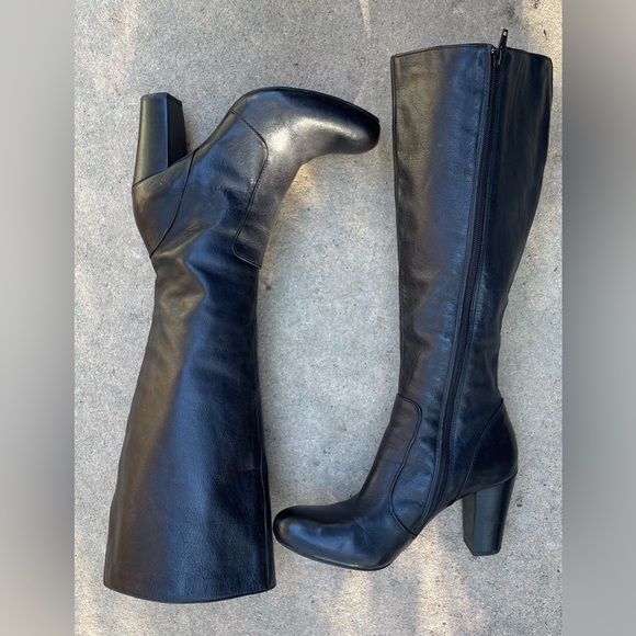 Born Crown black leather knee high boots women 8.5 - Picture 3 of 11